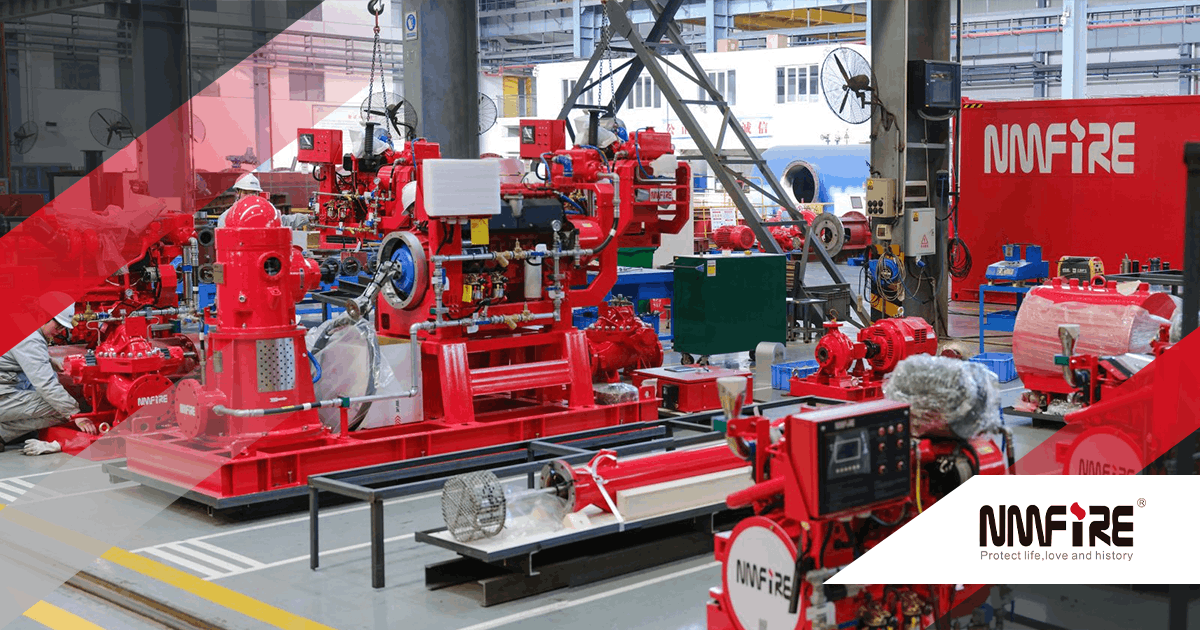 Sistema de bombeo contra incendio fabricado bajo estándares UL y FM en planta industrial